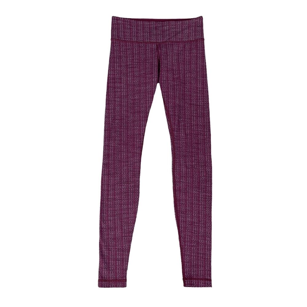 Lululemon Leggings Womens 4 Magenta Wunder Under Cropped Textured Workout Yoga